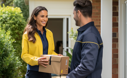 customer receiving a package