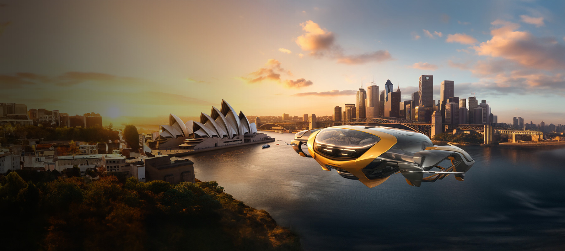 yellow futuristic drone